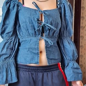 It is a taxi shirt, boho style, denim shirt size s